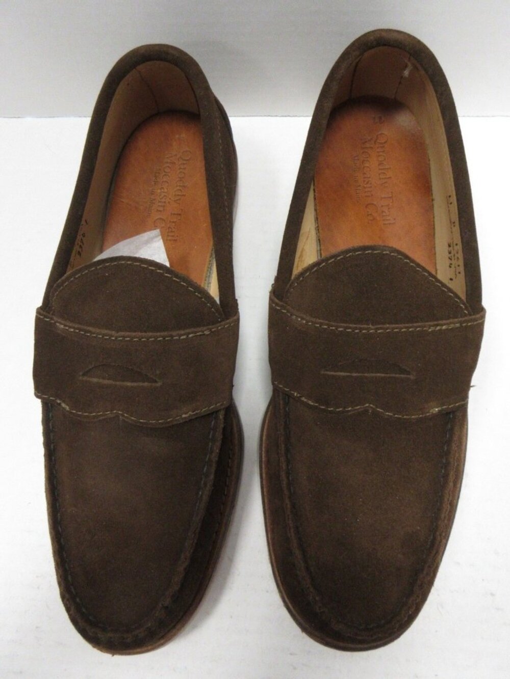 Quoddy Shoes 11 D Penny Loafer Suede Leather Moccasin Handcrafted USA